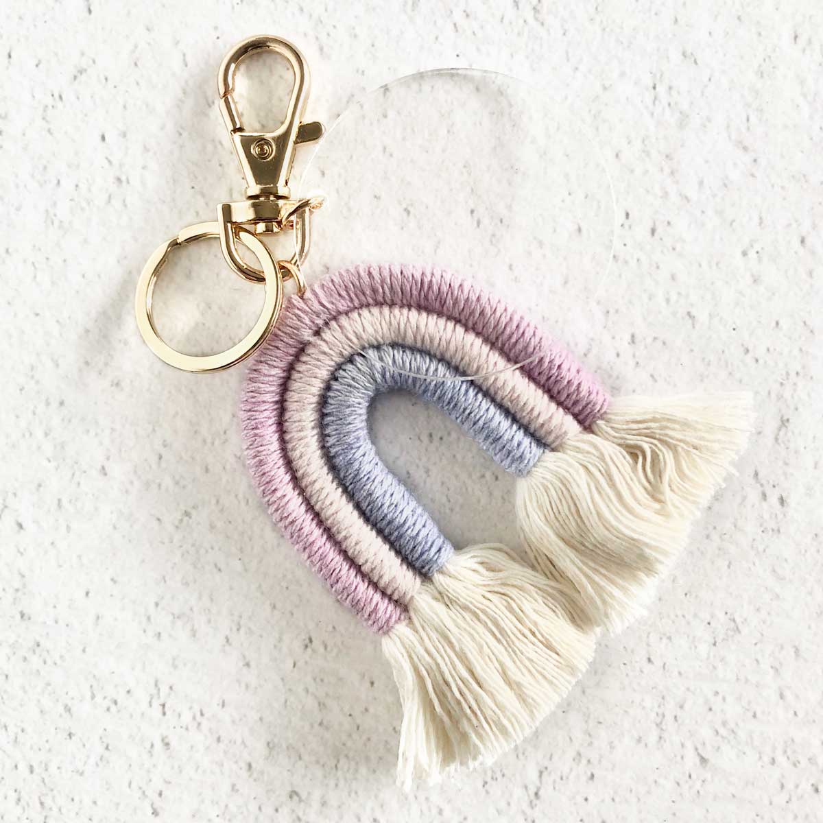 Boho Rainbow Blank Keychain
