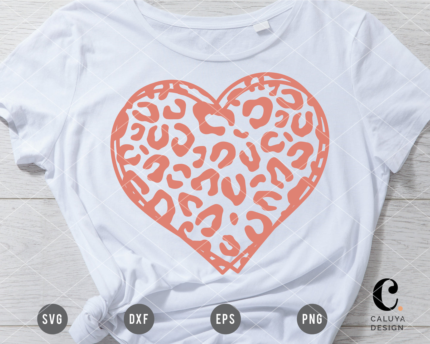 Leopard Patterned Heart SVG
