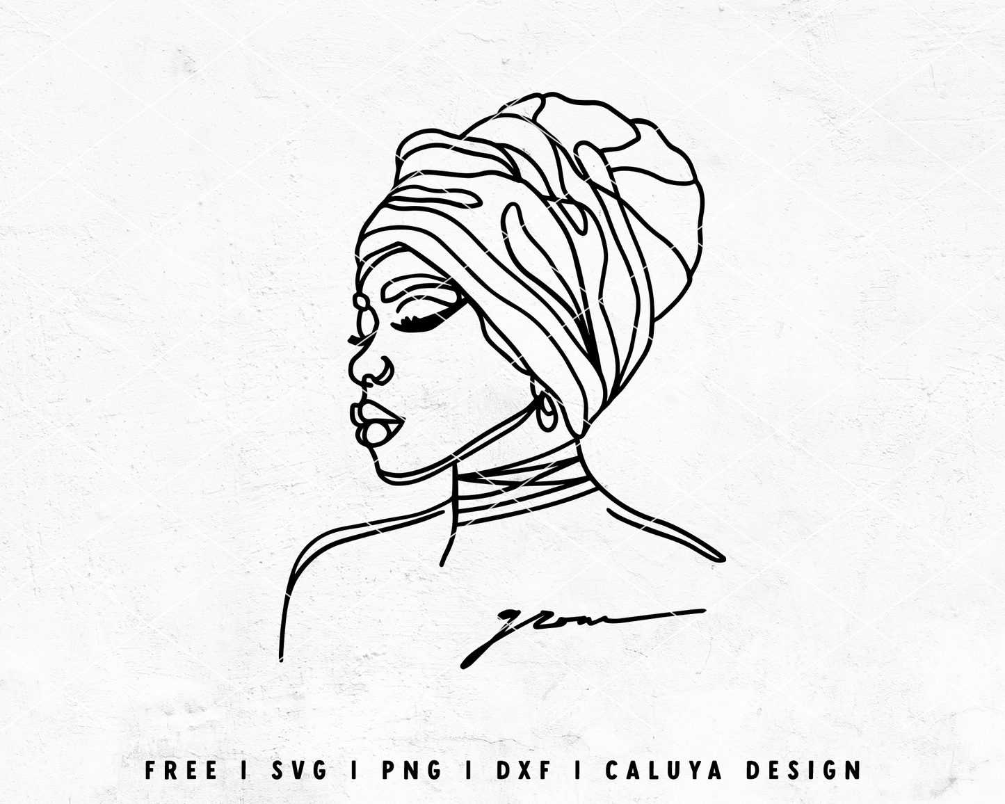 FREE Line Art SVG | Women Side Face SVG
