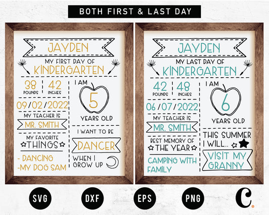First And Last Day of School Sign SVG