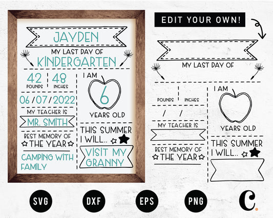 Last Day Of School Sign Making SVG