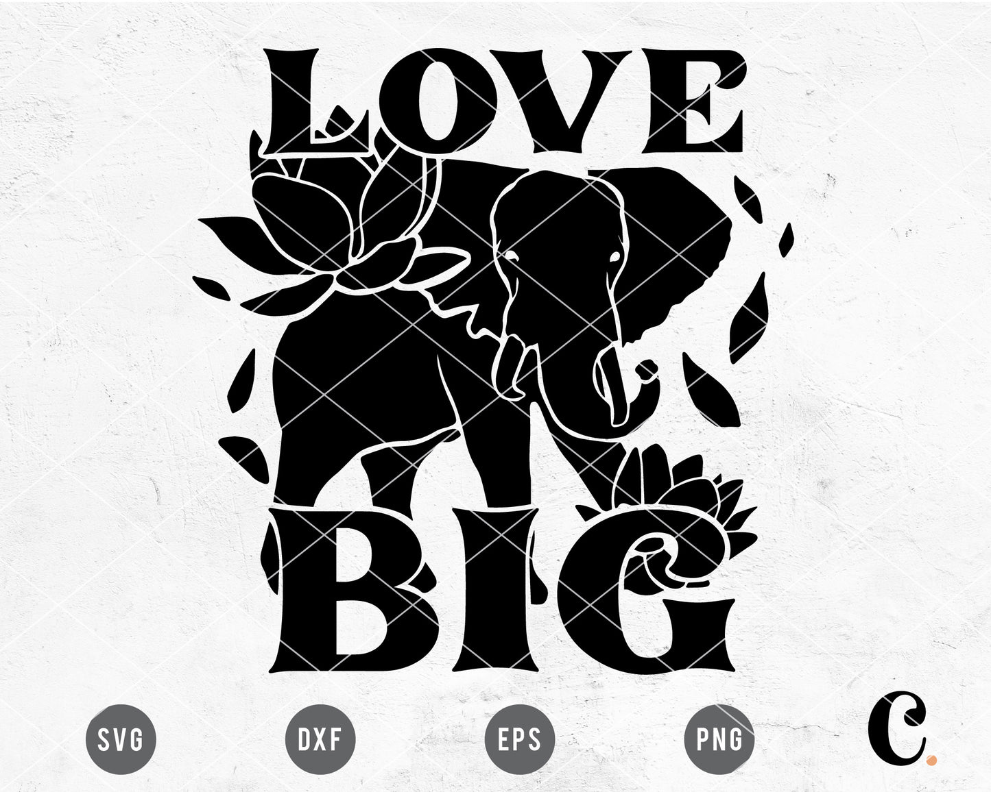 Love Big Elephant SVG