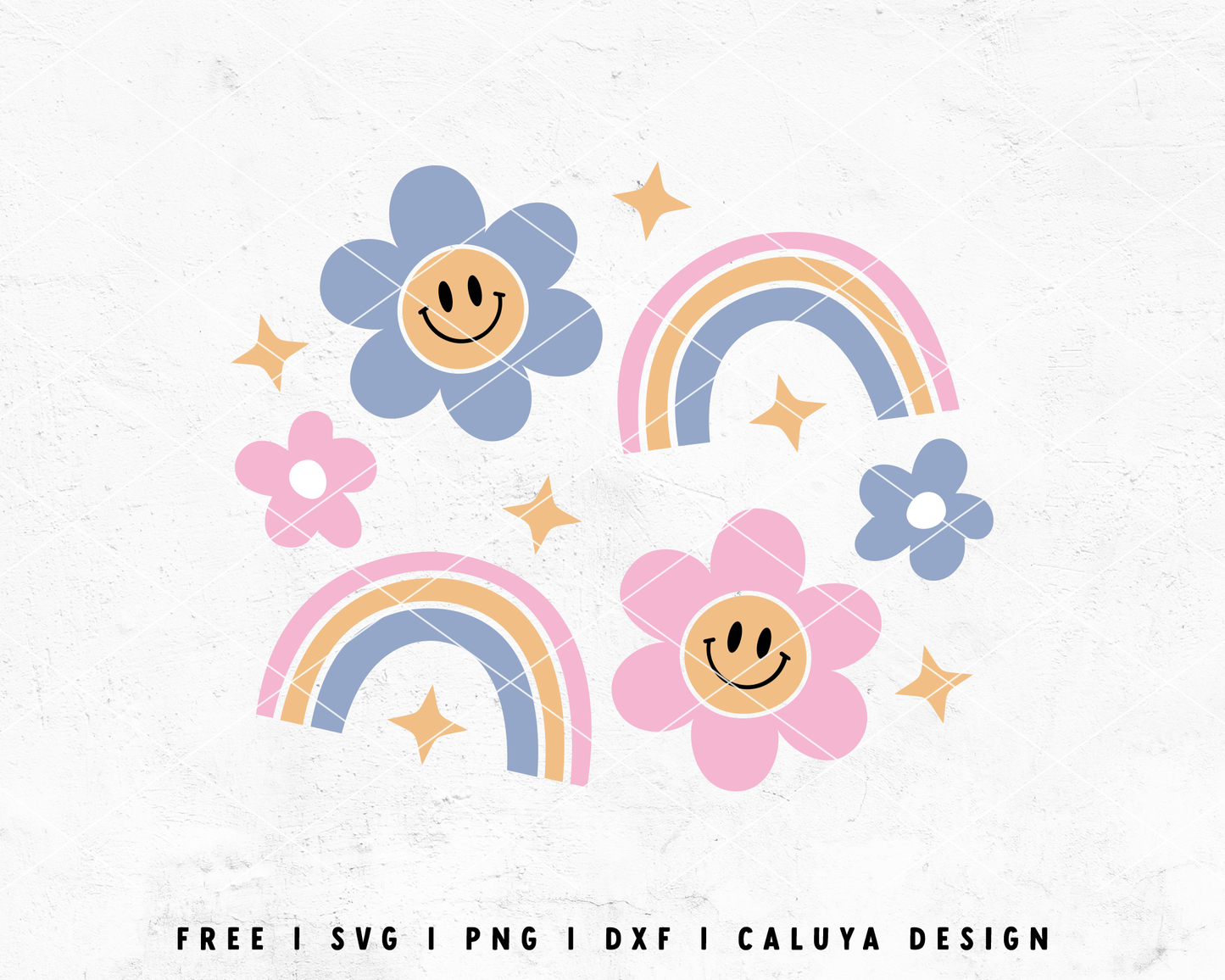 FREE Rainbow Flower SVG | Groovy Flower SVG Cut File for Cricut, Cameo Silhouette | Free SVG Cut File