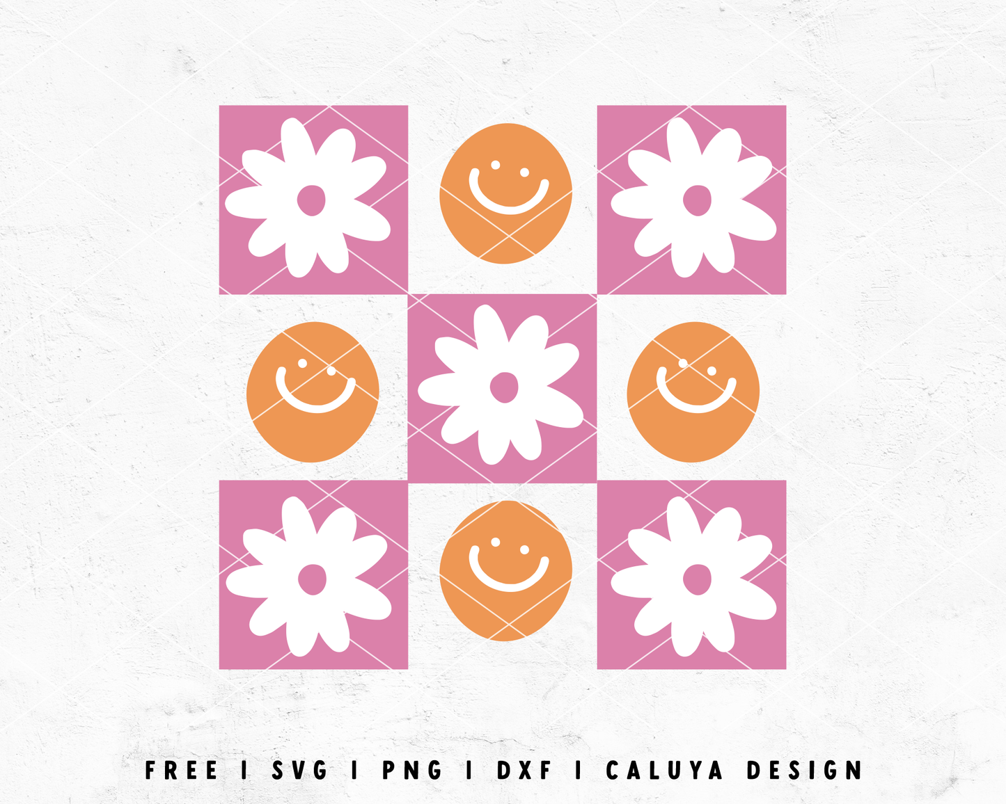 FREE Retro Pattern SVG | Smiley Face SVG