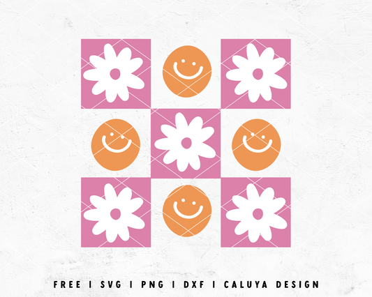FREE Retro Pattern SVG | Smiley Face SVG