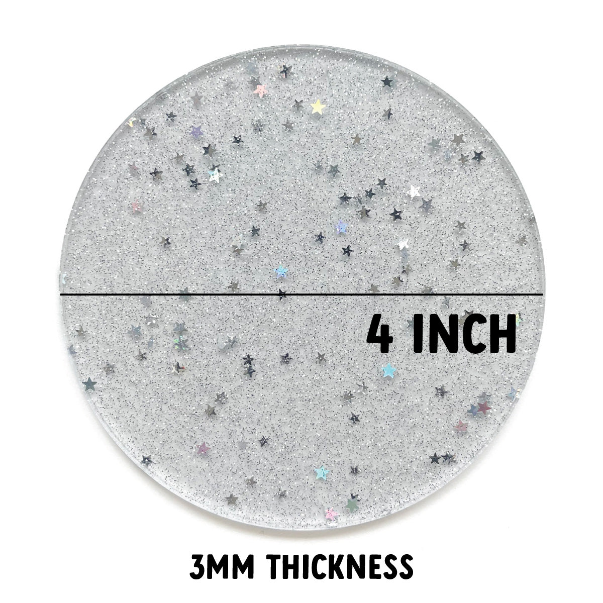 4 Inch Cosmic Glitter Acrylic