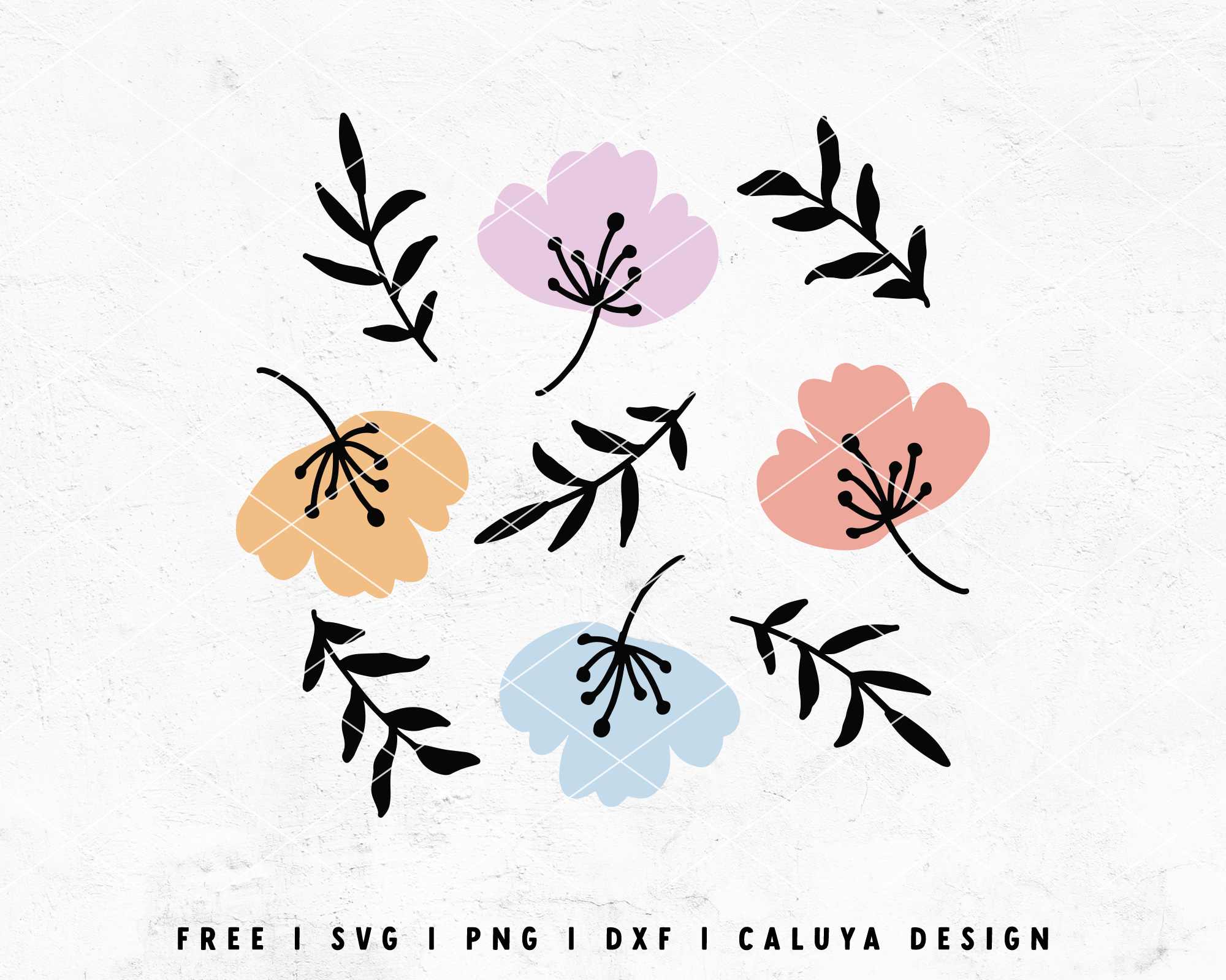 Free Flower Monogram SVG, PNG, EPS & DXF by Caluya Design