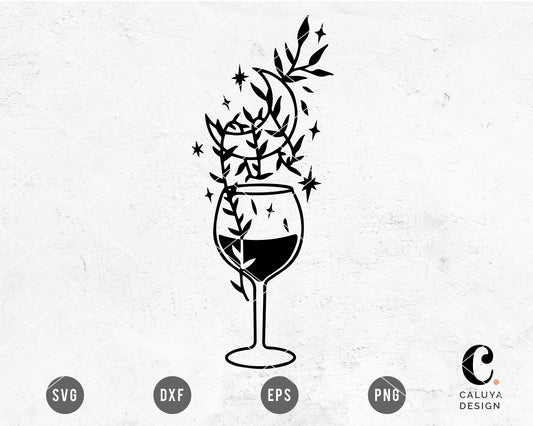Wine With Moon SVG