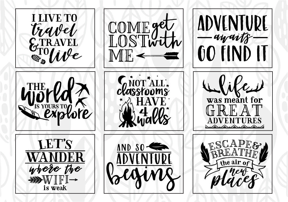 Adventure Quote SVG Bundle | 25 Pack