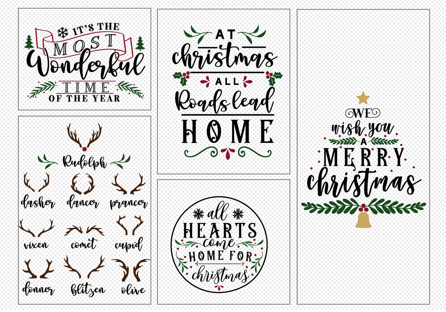 Vintage Christmas Sign Making SVG Bundle | 20 Pack