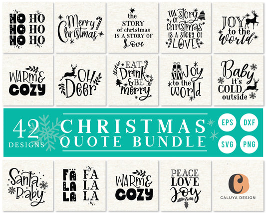 Classic Christmas Quote SVG Bundle | 42 Pack