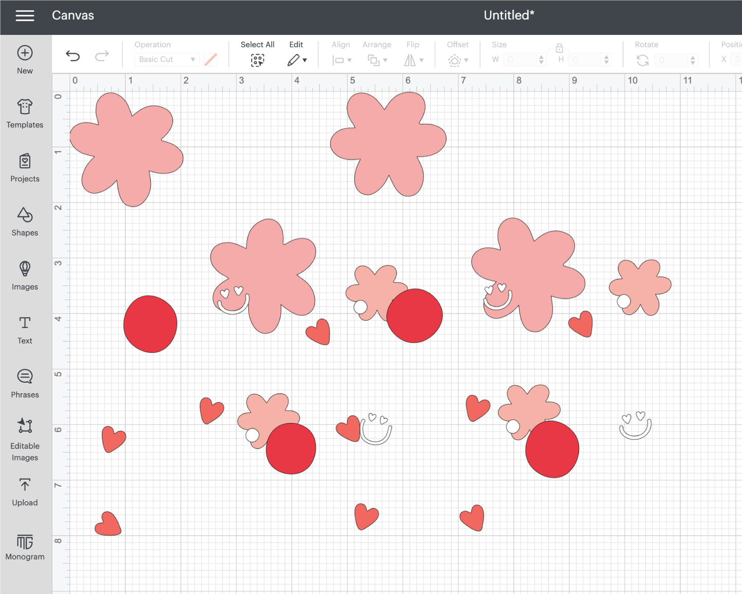 Venti Cup No Hole Valentine Retro Flower Wrap SVG