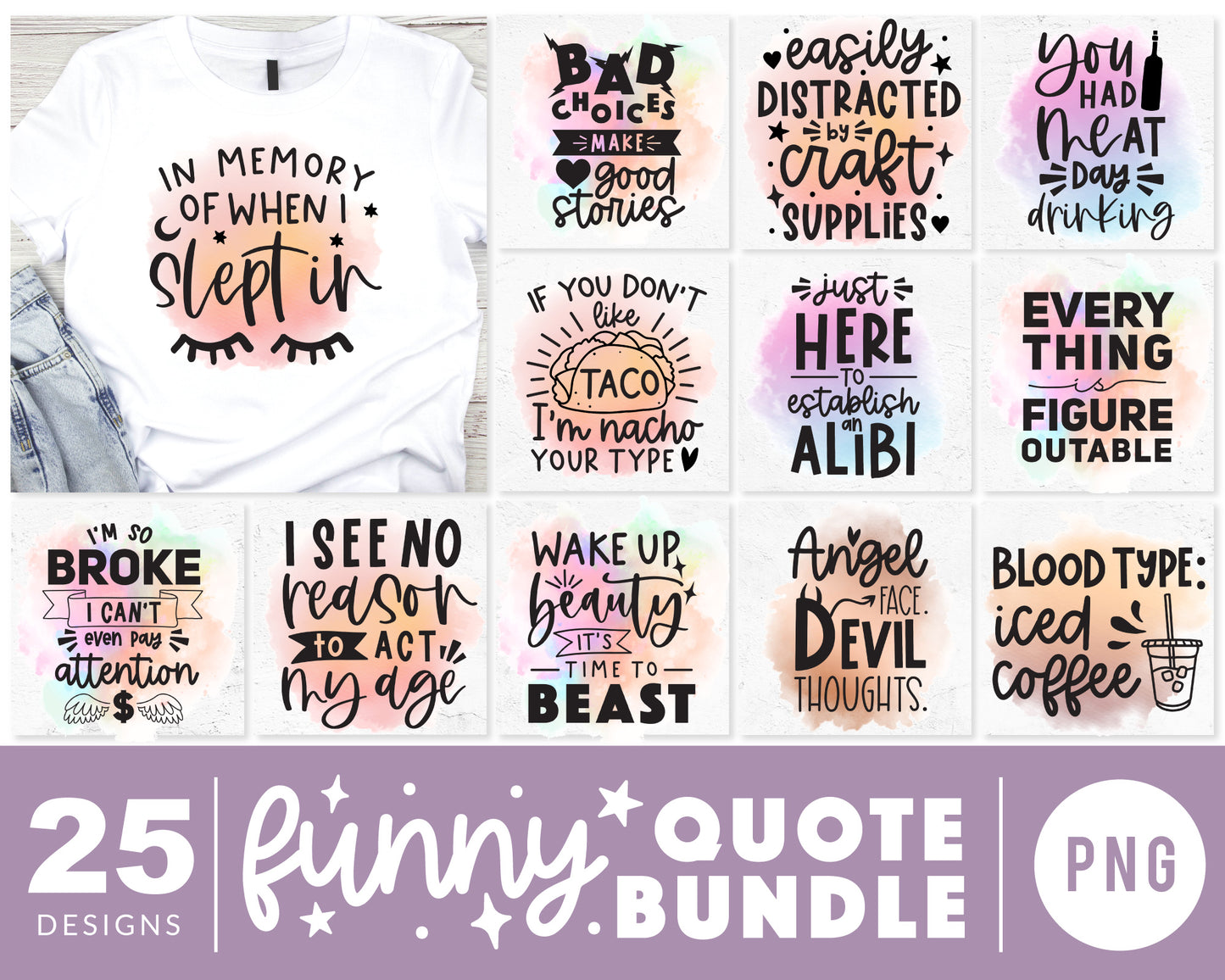 Funny Quote PNG Bundle