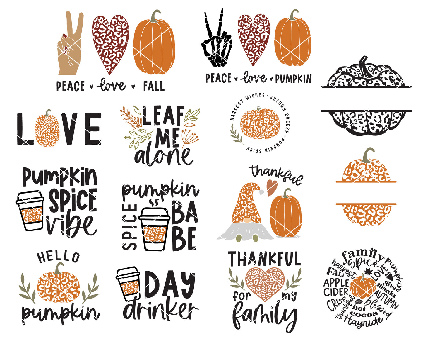 Leopard Fall Pumpkin SVG Bundle