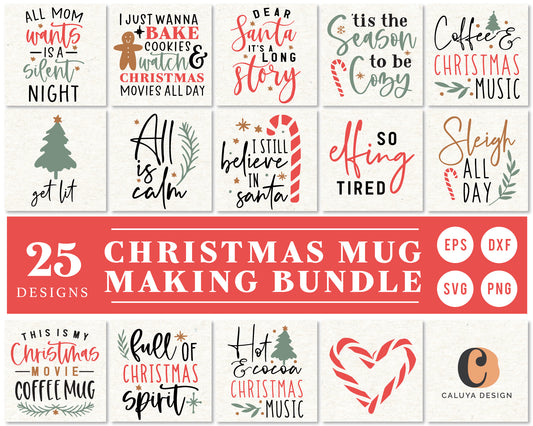Christmas Mug Making SVG Bundle | 25 Pack