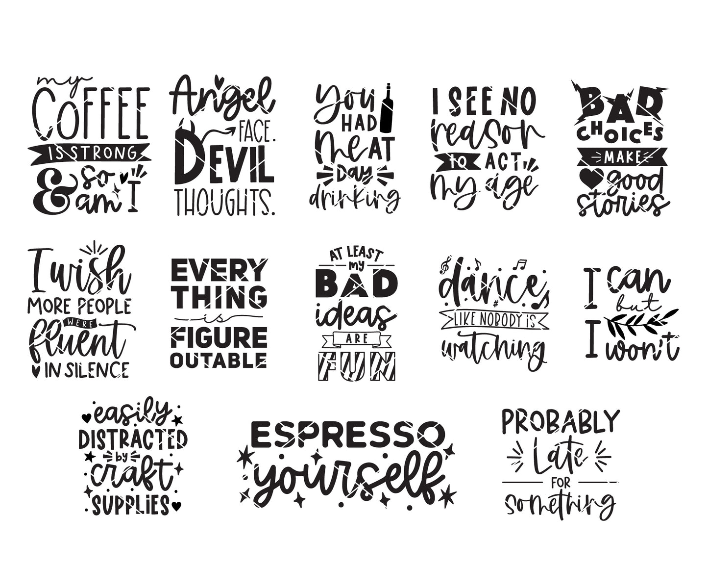 Funny Quote Ver.2 SVG Bundle