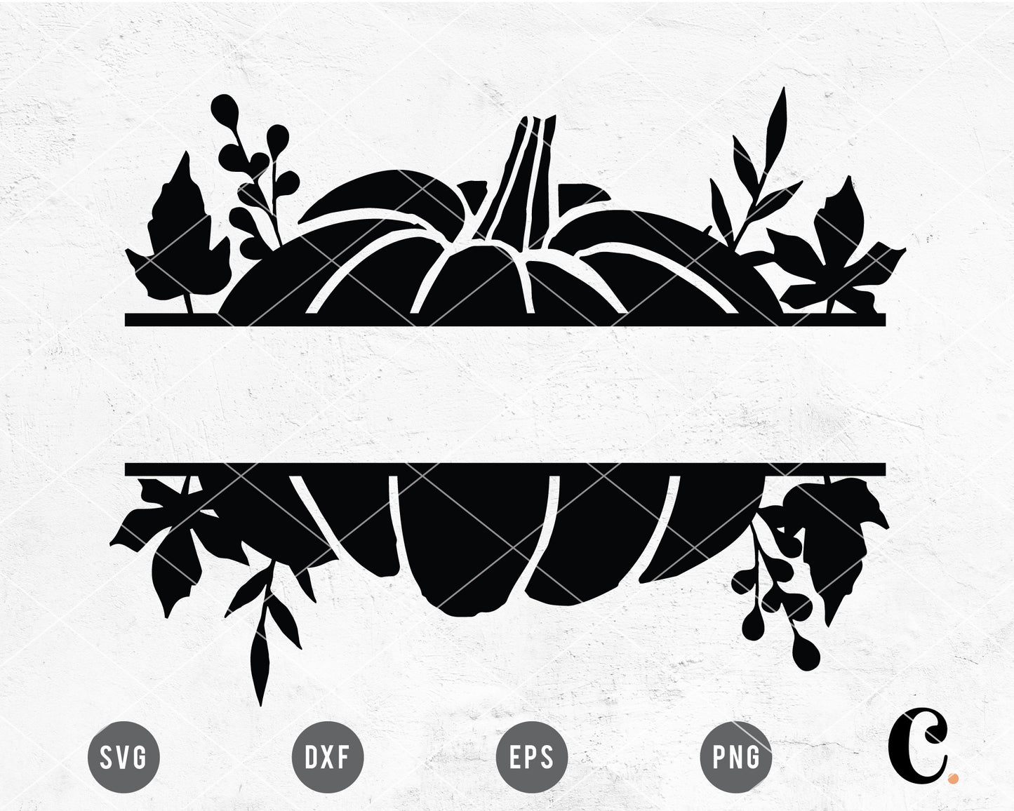 Pumpkin Split Monogram SVG