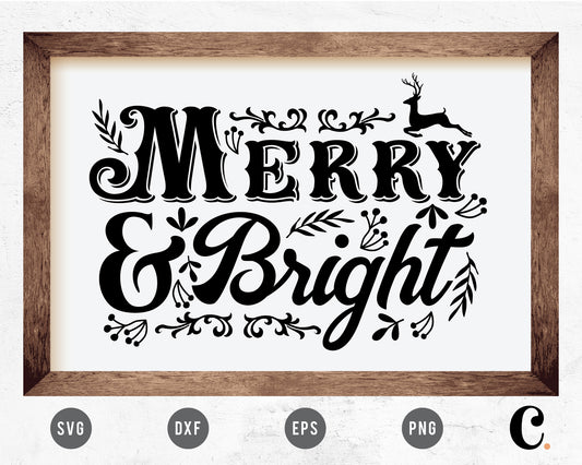 Merry And Bright SVG