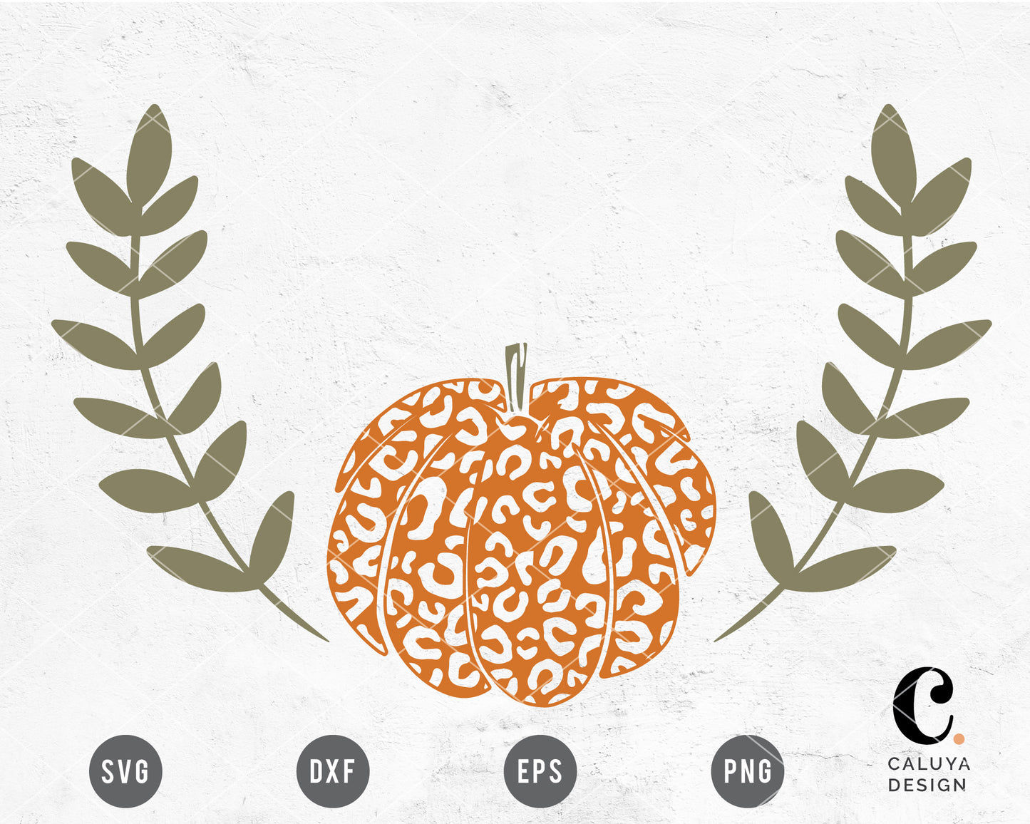 Leopard Pumpkin Half Wreath SVG