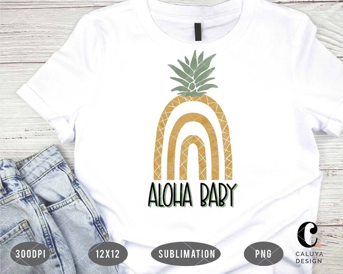 Pineapple Boho Rainbow PNG Sublimation File