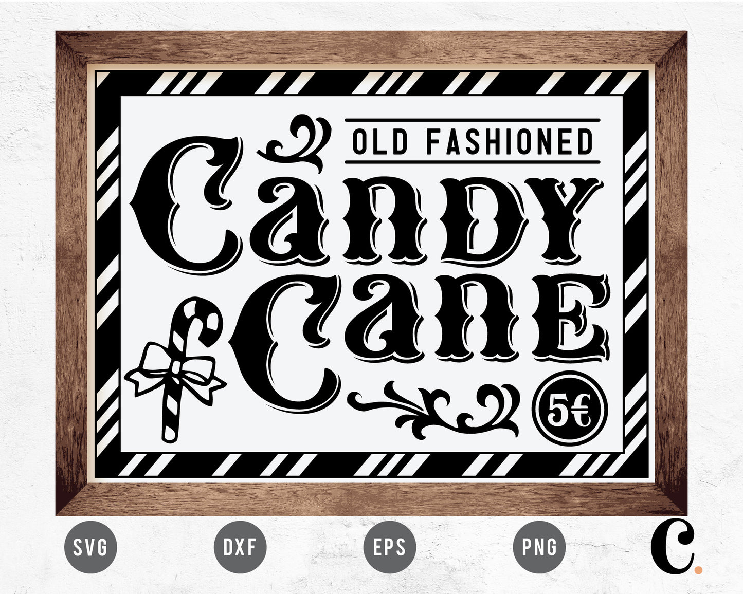 Candy Cane Sign SVG
