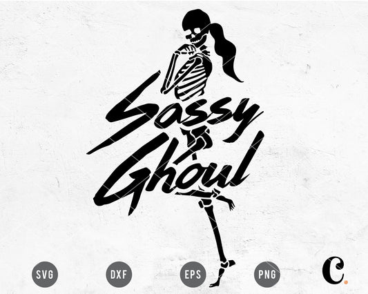 Sassy Ghoul Skeleton SVG