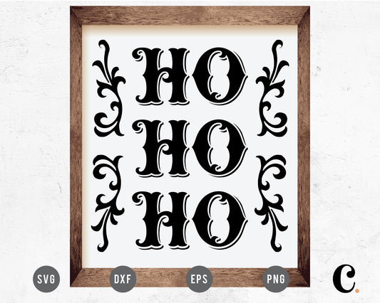 Ho Ho Ho Christmas Sign SVG
