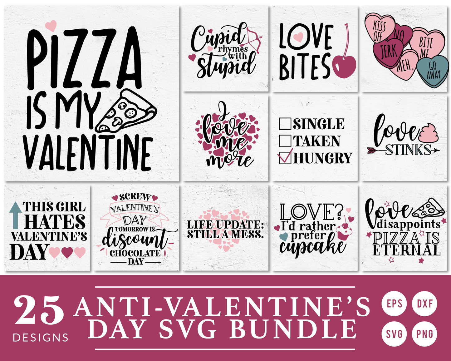 I Hate Valentine's Day SVG Bundle | 25 Pack