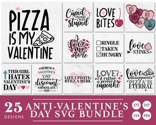I Hate Valentine's Day SVG Bundle | 25 Pack