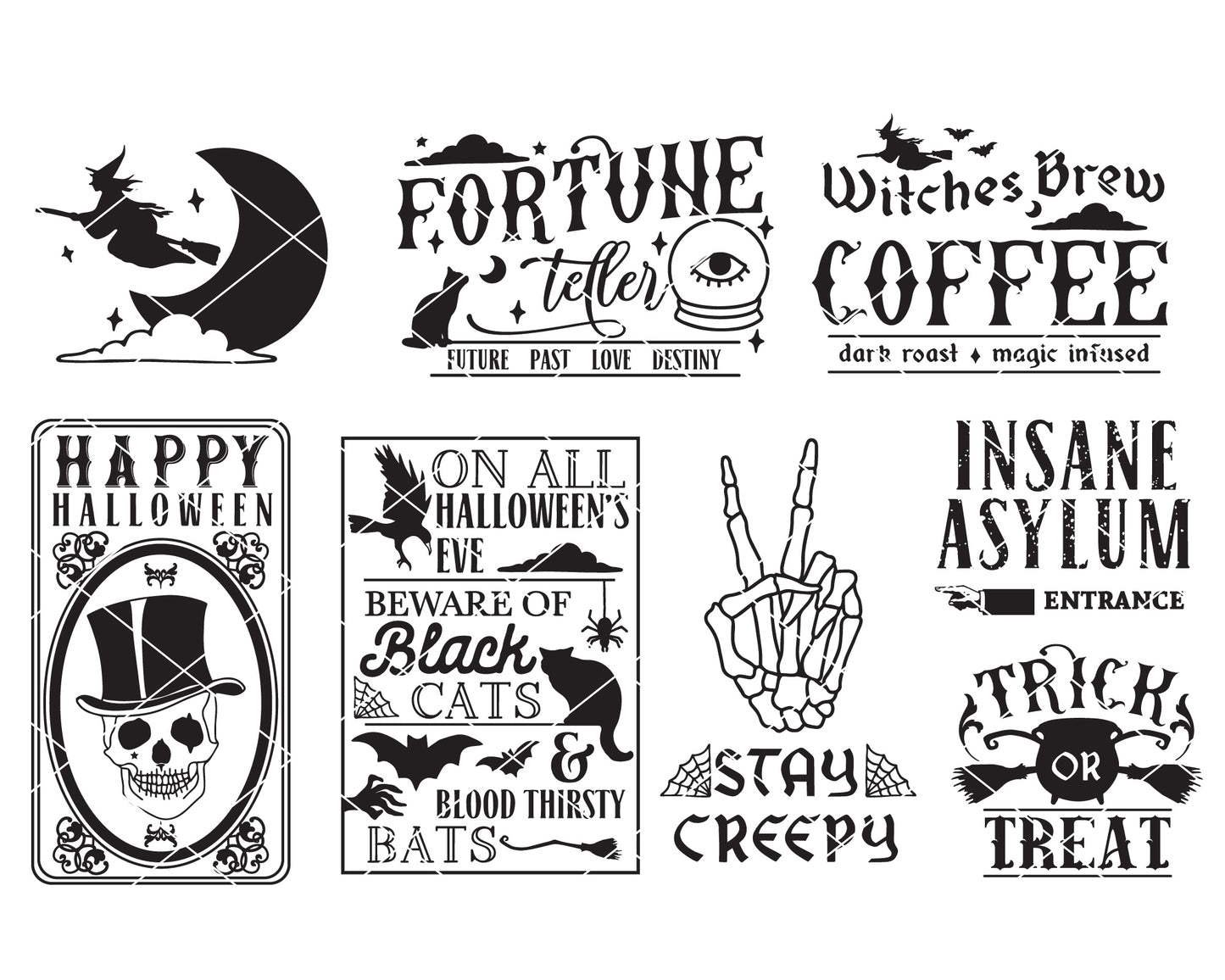 Vintage Halloween Sign Making SVG Bundle