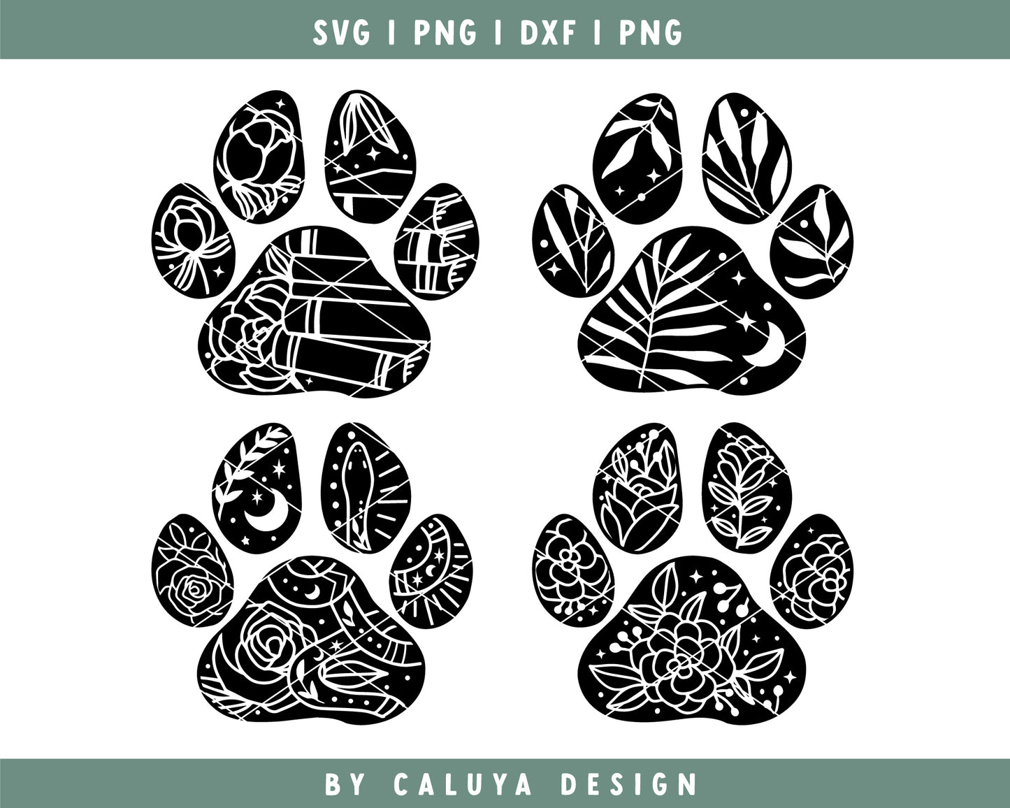 Dog Paw Print SVG Bundle | Dog Mom SVG
