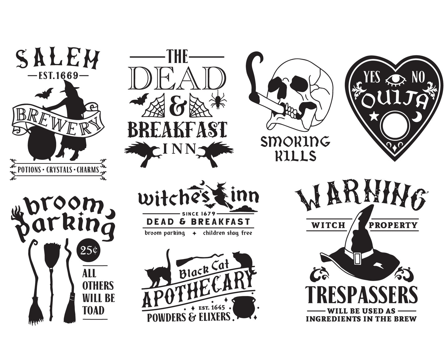 Vintage Halloween Sign Making SVG Bundle