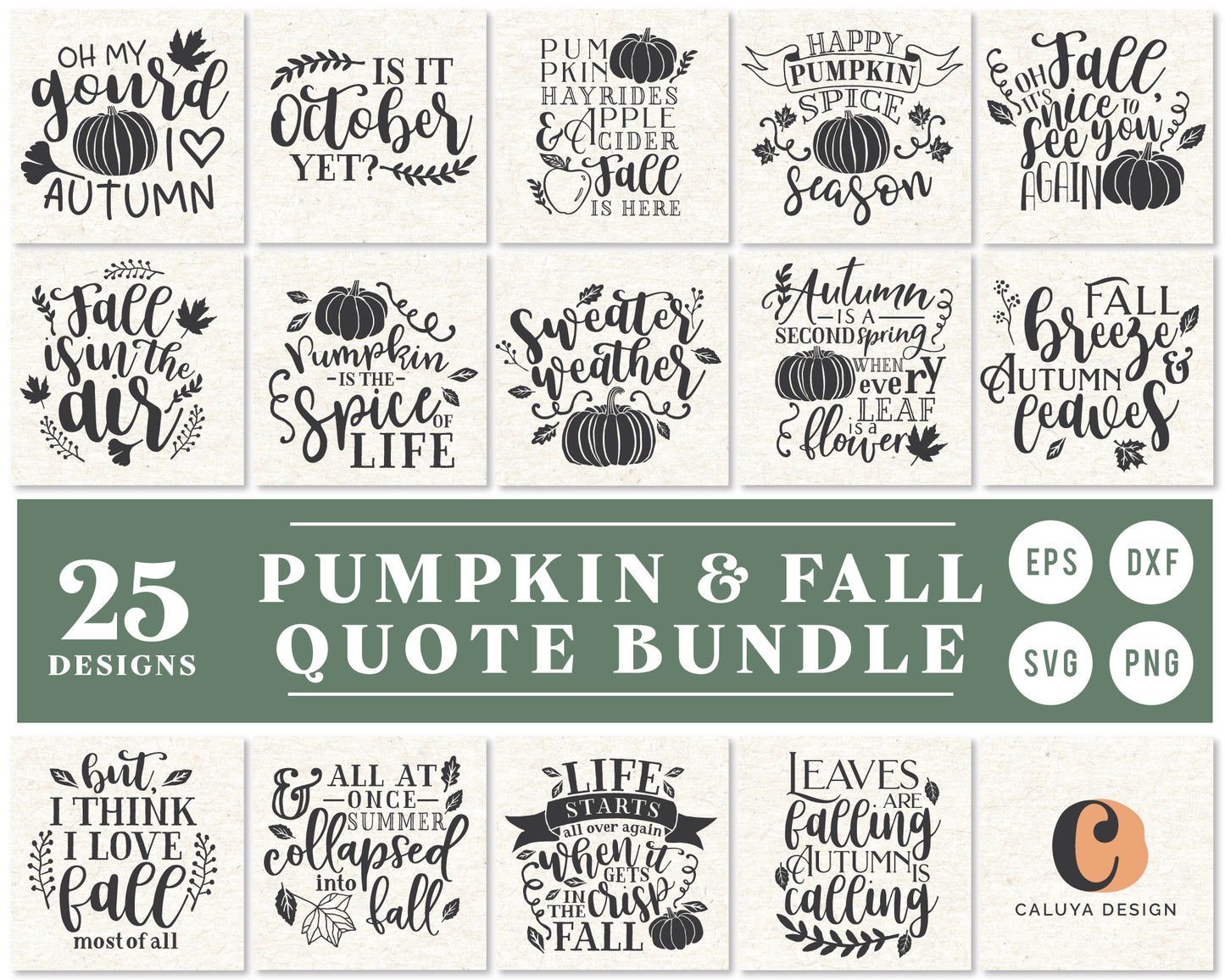 Fall Pumpkin Quote SVG Bundle | 25 Pack