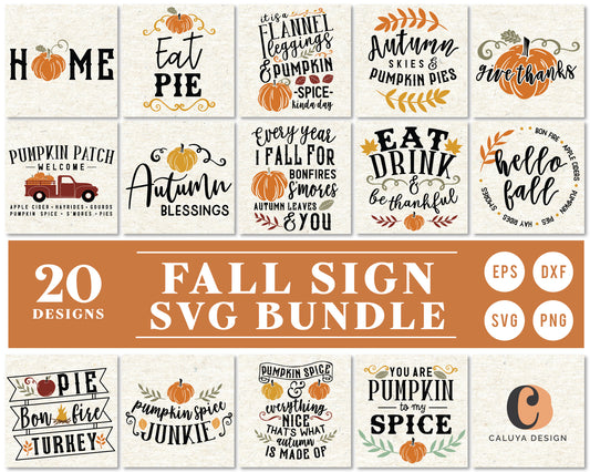 Fall Sign Making SVG Bundle | 20 Pack