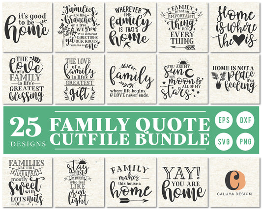 Family Quote SVG Bundle | 25 Pack
