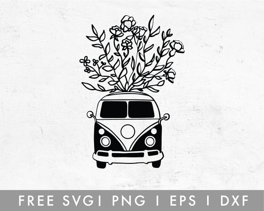 FREE Floral Bus SVG