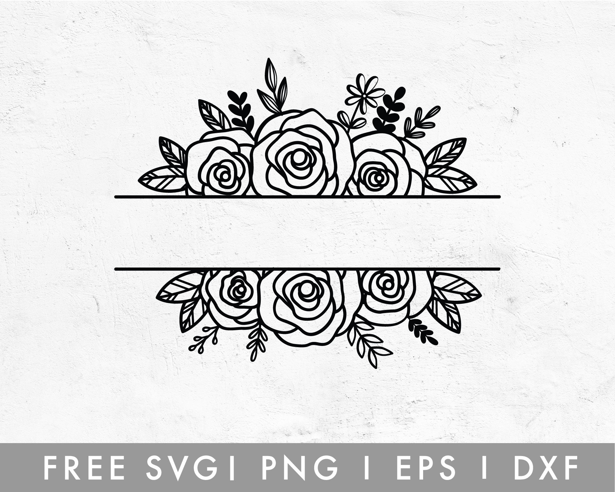 Floral Split Monogram SVG