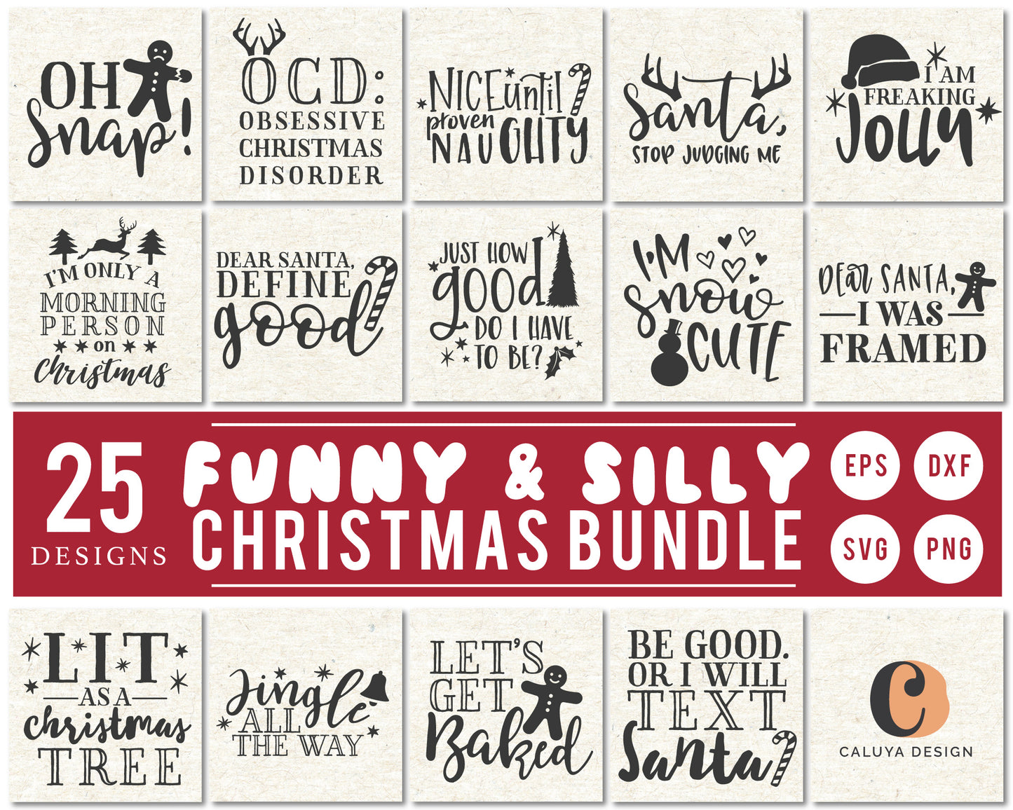 Funny Christmas Quote SVG Bundle | 25 Pack