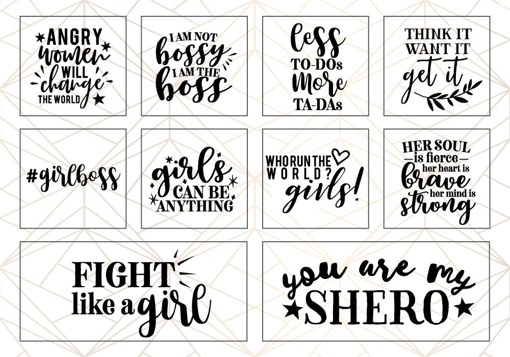 Woman Up SVG Quote Bundle | 25 Pack