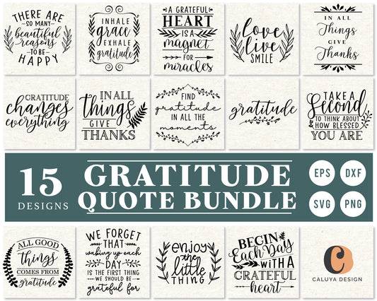 Thankful Quote SVG Bundle | 15 Pack