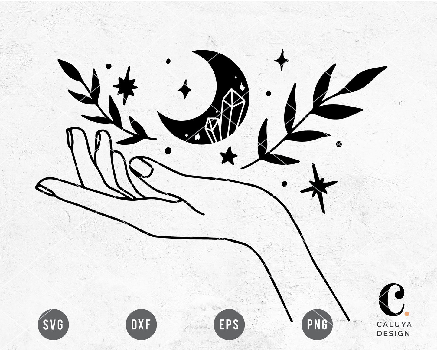 Hand Holding Moon SVG
