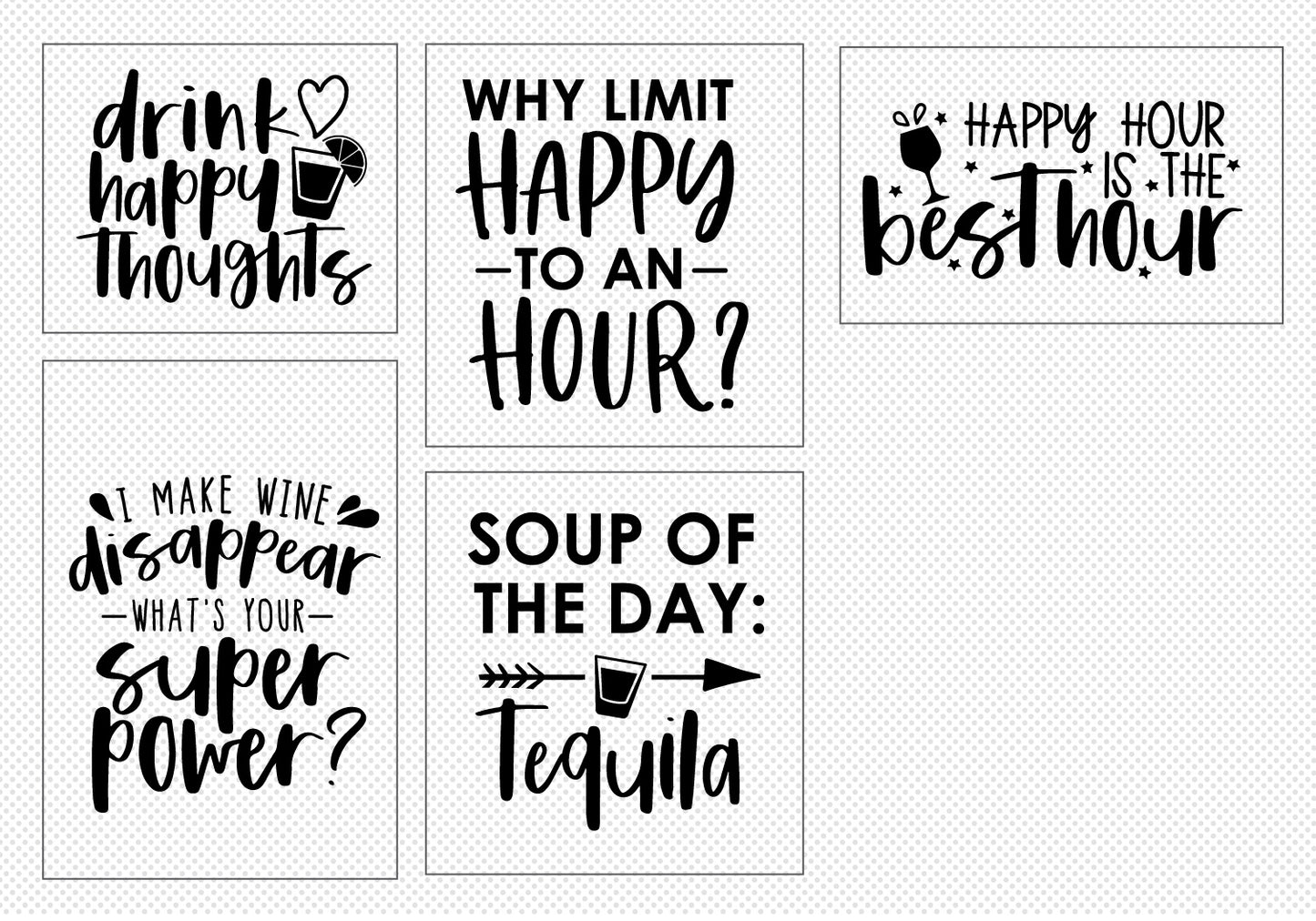 Happy Hour Quote SVG Bundle | 20 Pack