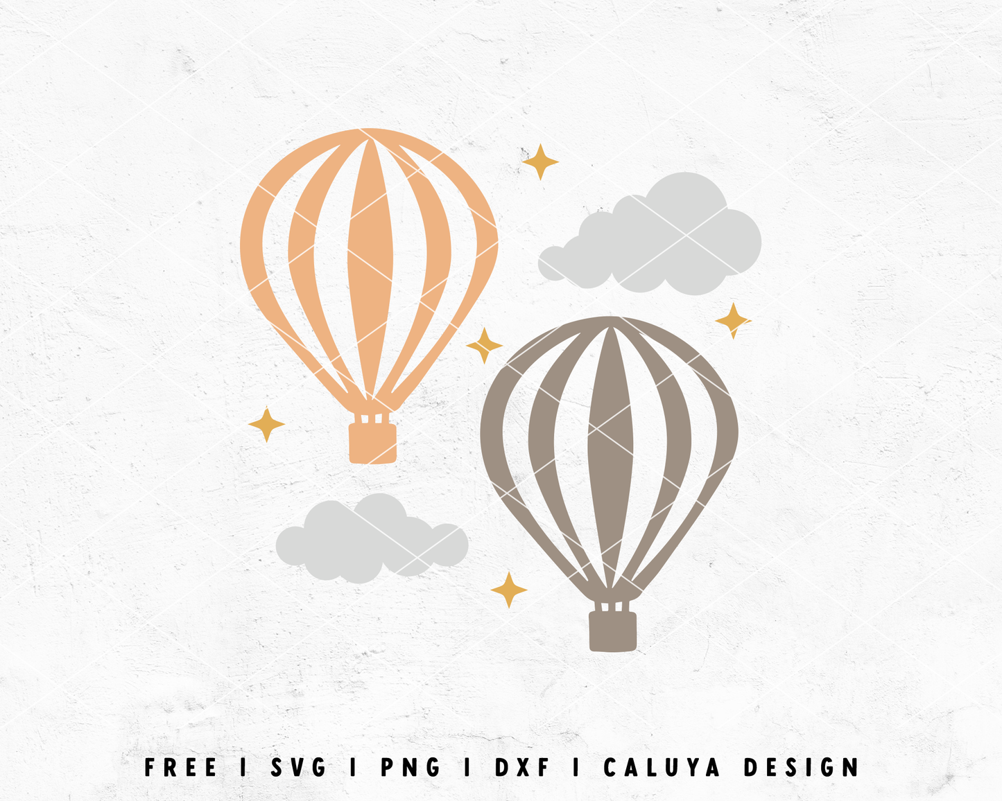 FREE Hot Air Balloon SVG | Sky SVG | Baby SVG Cut File for Cricut, Cameo Silhouette | Free SVG Cut File