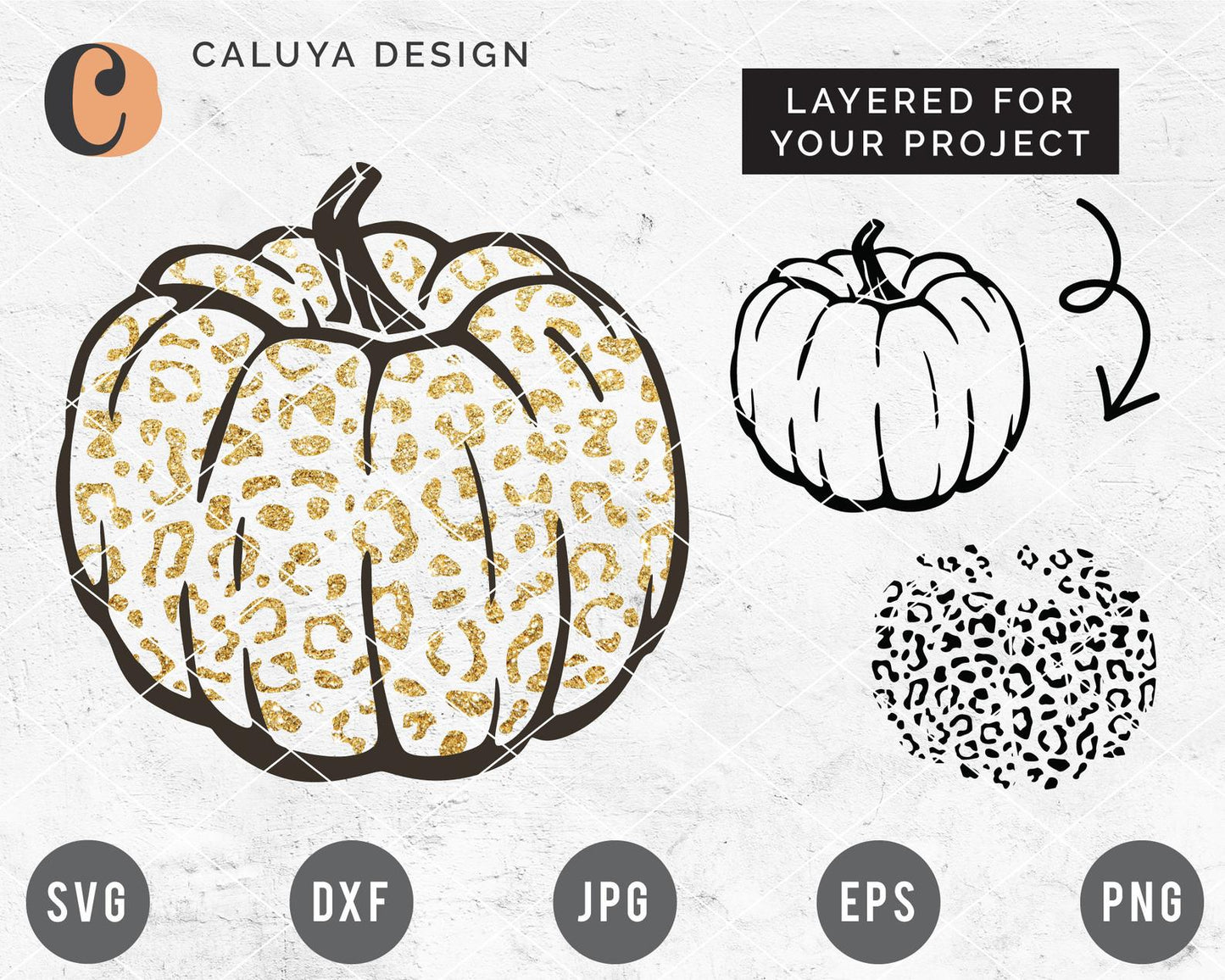 Layered Leopard Pumpkin SVG