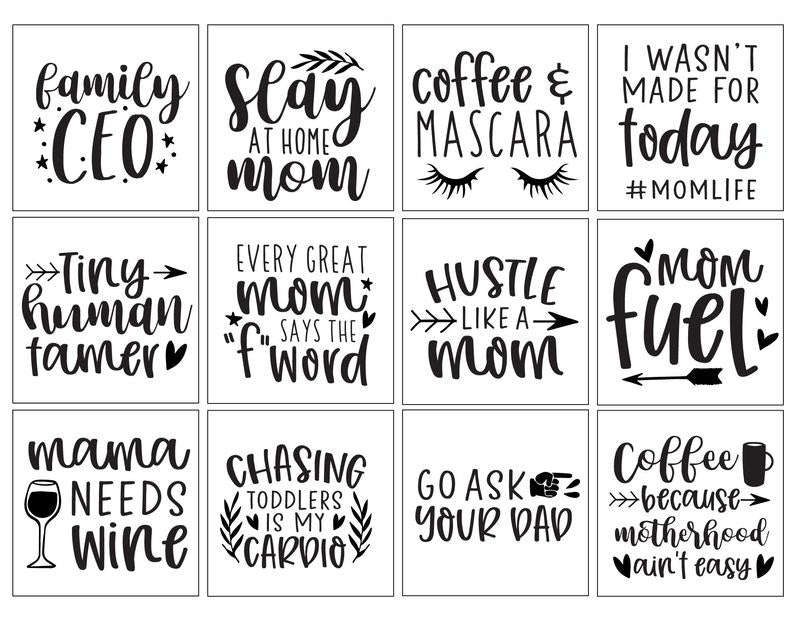 Cool Mom Quote SVG Bundle | 20 Pack
