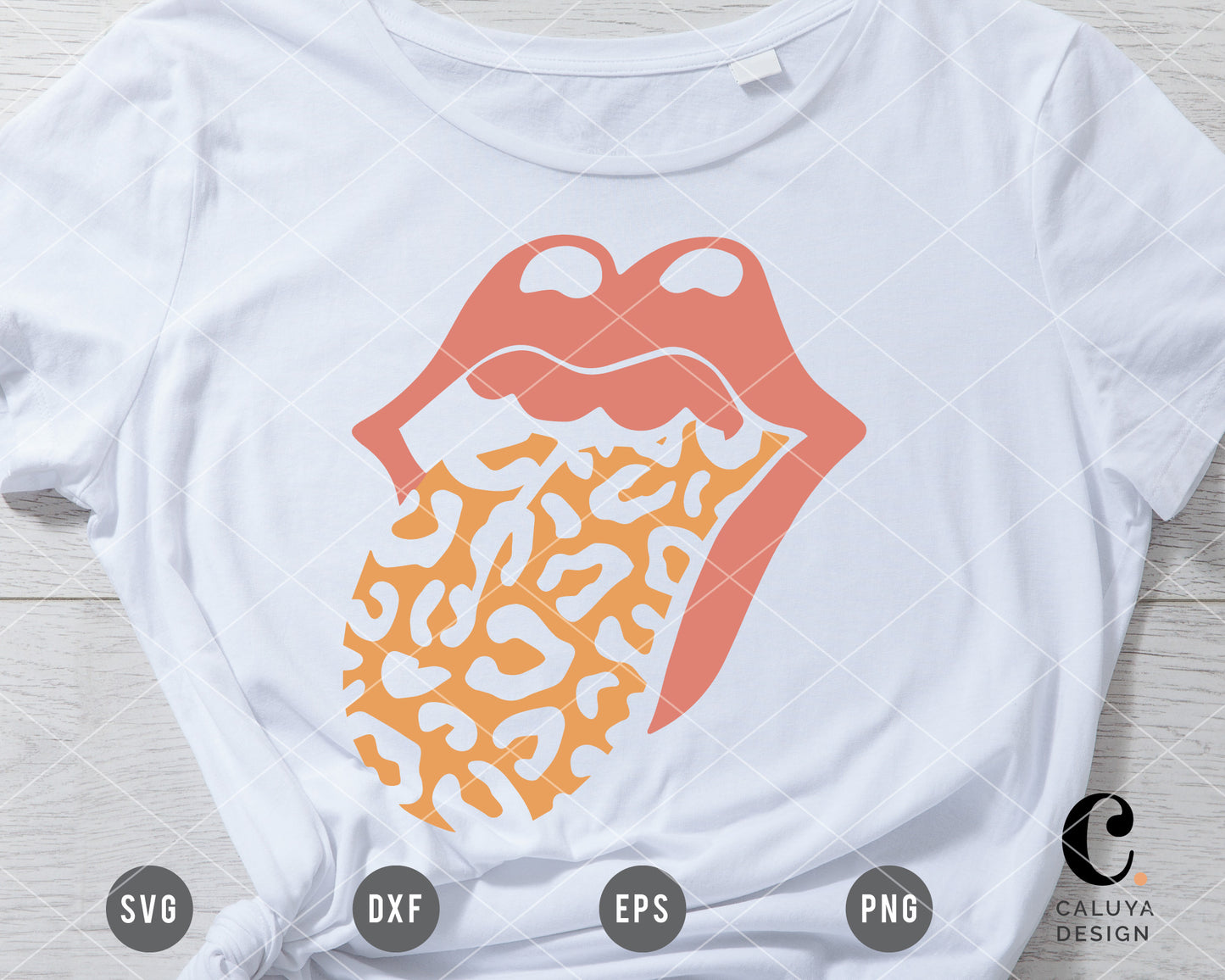 Rolling Stones Leopard Lip Ver. SVG