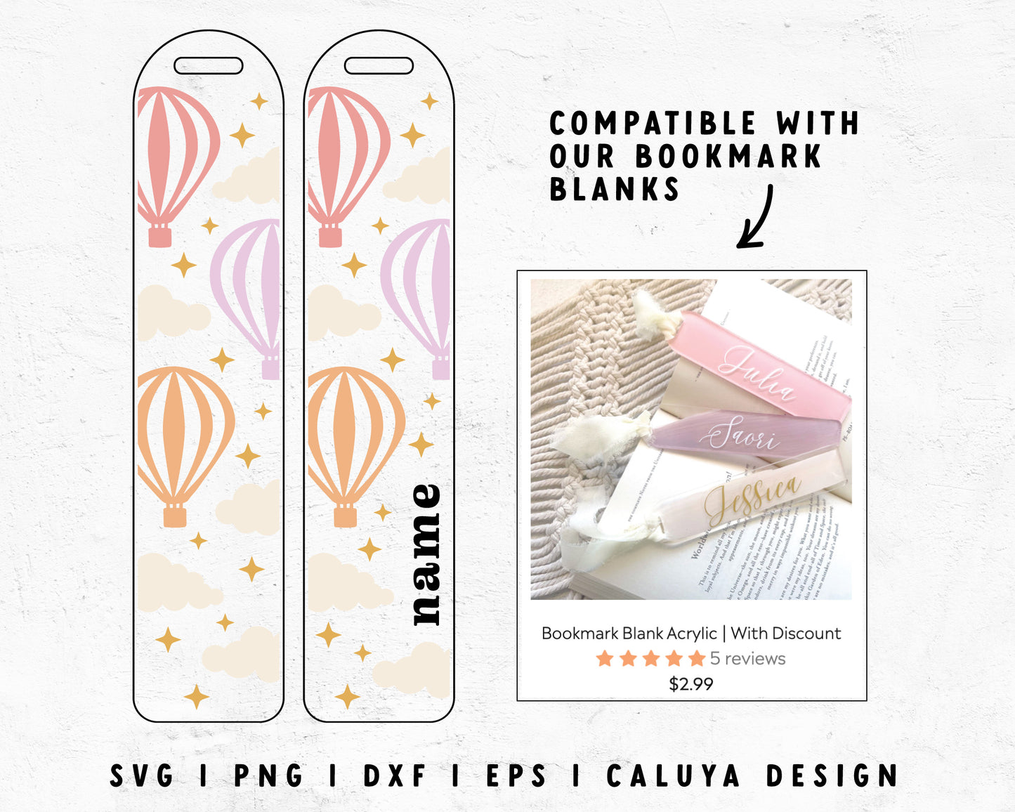 Bookmark Template SVG | Hot Air Balloon SVG