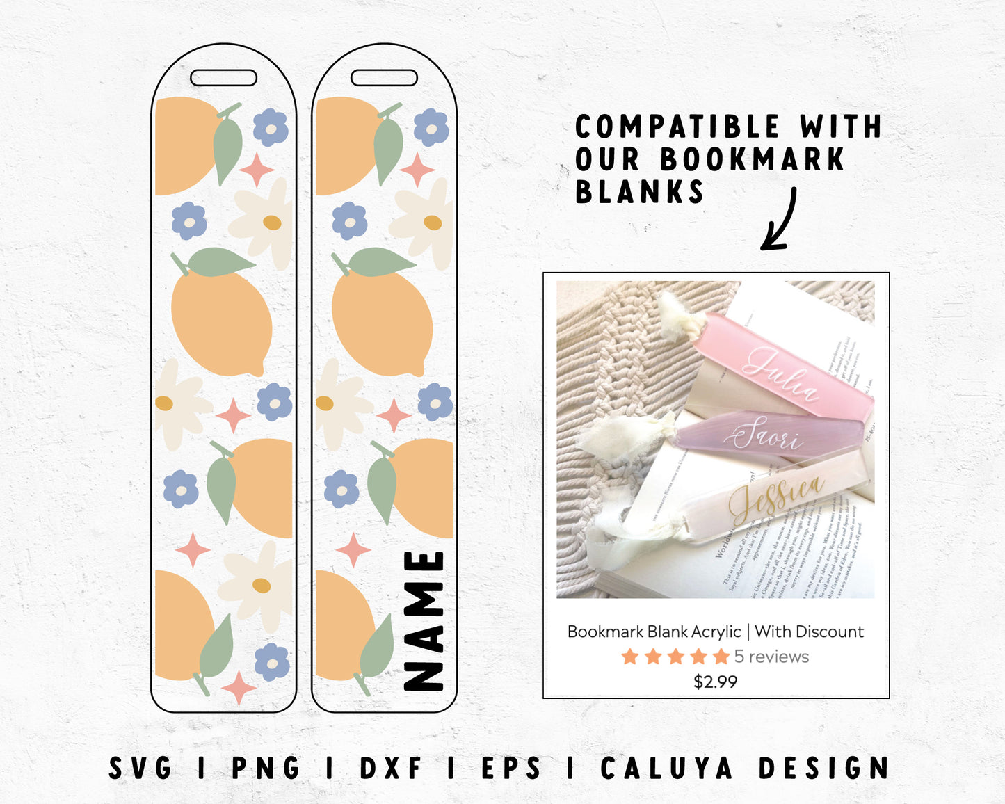 Bookmark Template SVG | Cute Lemon SVG
