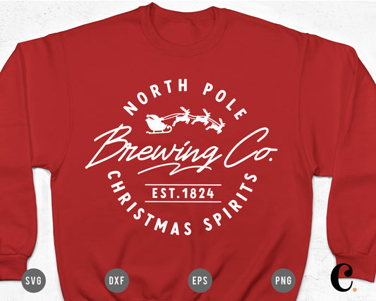 North Pole Brewing SVG For Christmas Craft with Cricut, Cameo Silhouette
