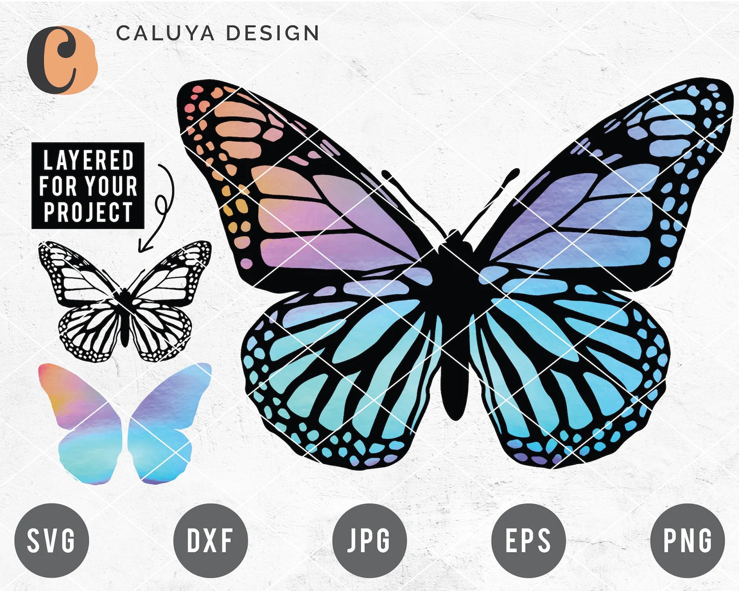 Layered Butterfly SVG